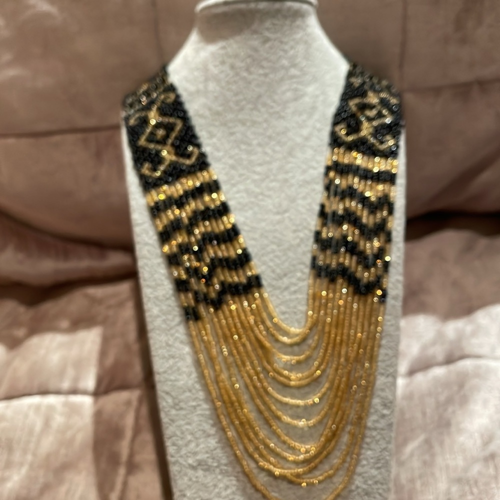 Native American Beaded Necklace 34” - Picture 4 of 10